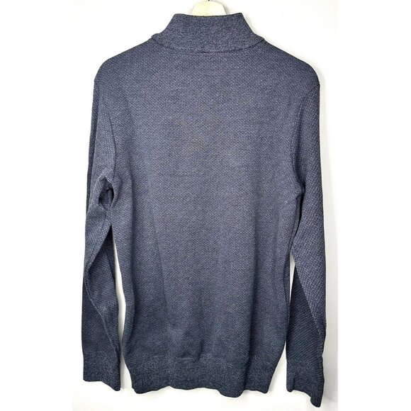 Robert Graham Mens Sweater 1/4 Zip Mock Neck Long Sleeve Pullover Gray Large - Picture 2 of 8